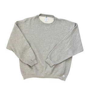 Vintage 90s Russell Athletic Blank Crewneck Sweatshirt Size XL Grey USA Made